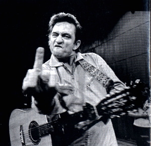 [Johnny Cash giving the finger, 1969]