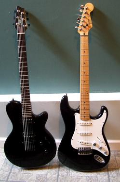 [Godin LG and Squier Stratocaster]