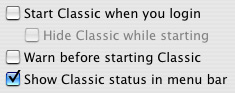 Screenshot 2: Turning on the Classic status menu in System Preferences